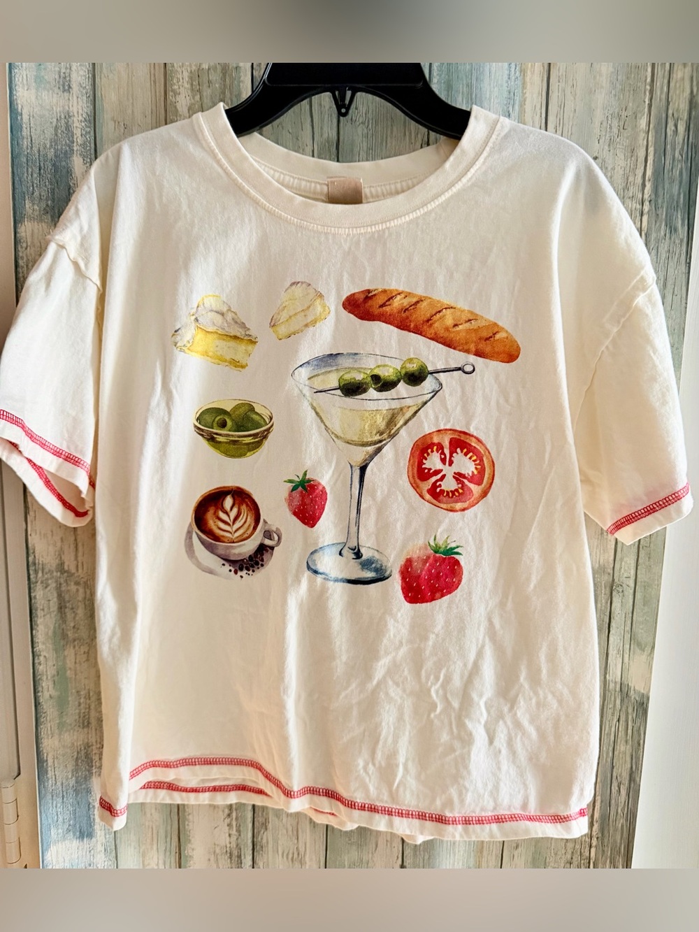 Women’s Graphic Martini & All Snacks Italian Short-Sleeve Tee